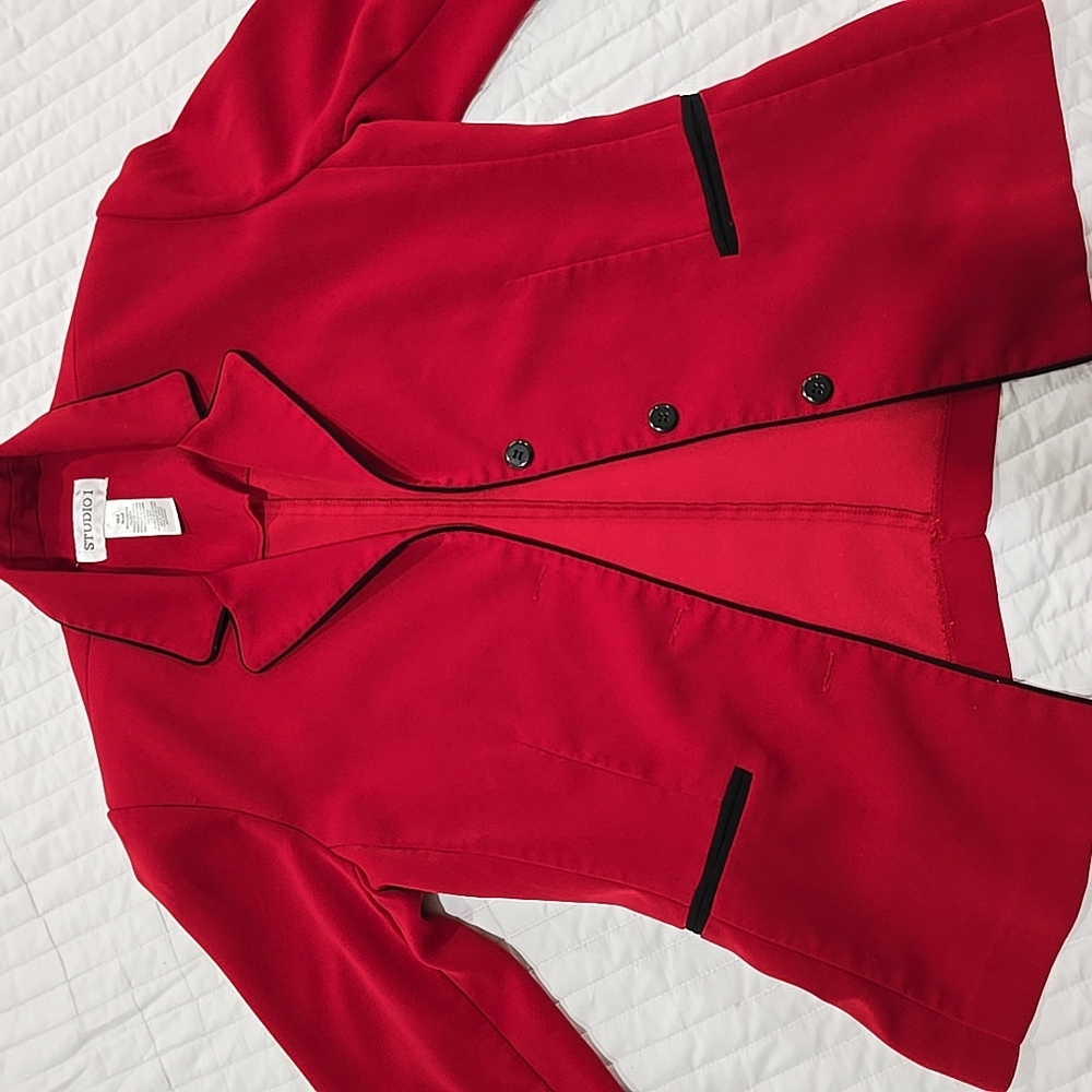 Studio 17 Red and Black Tailored Blazer